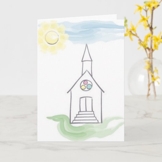 洗礼カード カード (黄色い花)