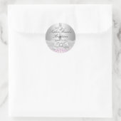洗礼ステッカー かわいいレースの弓とクロス ラウンドシール (バッグ)