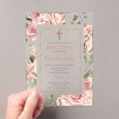 洗礼スペインのの女の子 アクリル招待状 (インサイチュ (ポータブル))