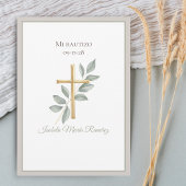 洗礼スペインのの最初の誕生日ボホパンパグラス 招待状