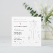 洗礼ドレスとピンクの十字架 招待状 (スタンド正面)