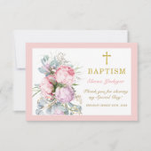 洗礼パーソナライズされたサンキューカード (正面)