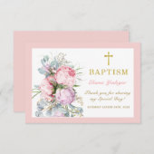 洗礼パーソナライズされたサンキューカード (正面/裏面)