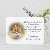 洗礼ベビーの守り神は感謝していしています サンキューカード (スタンド正面)