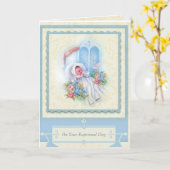 洗礼ベビーバラ賛美ズ カード (黄色い花)