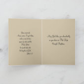 洗礼ベビー賛美と十字架 カード (内部)