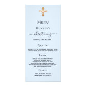 洗礼メニュー 水色 男の子 金色 十字架 ラックカード (正面)