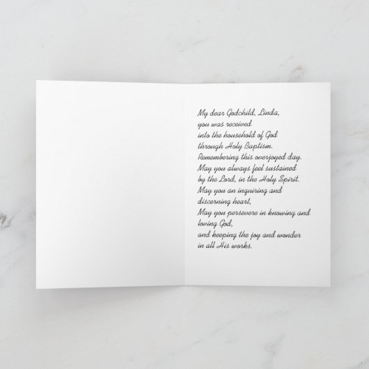 洗礼モダンの記念日あなたの色を選択GC カード (内部)