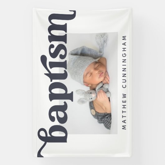 洗礼モダンシンプルはっきりしたカスタム写真 横断幕 (縦)