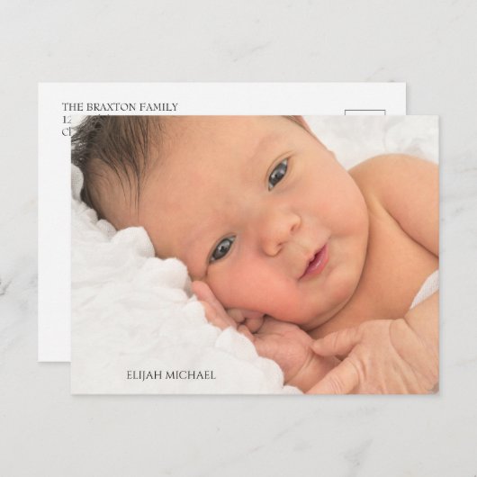 洗礼モダン宗教写真招待状はがき インビテーションポストカード (正面/裏面)