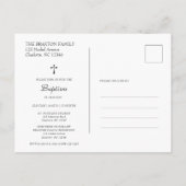 洗礼モダン宗教写真招待状はがき インビテーションポストカード (裏面)