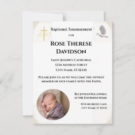 洗礼写真お知らせ招待状 招待状