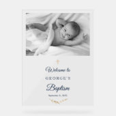 洗礼写真エレガント歓迎アクリル印 アクリルサイン (正面)