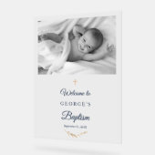 洗礼写真エレガント歓迎アクリル印 アクリルサイン (傾斜)