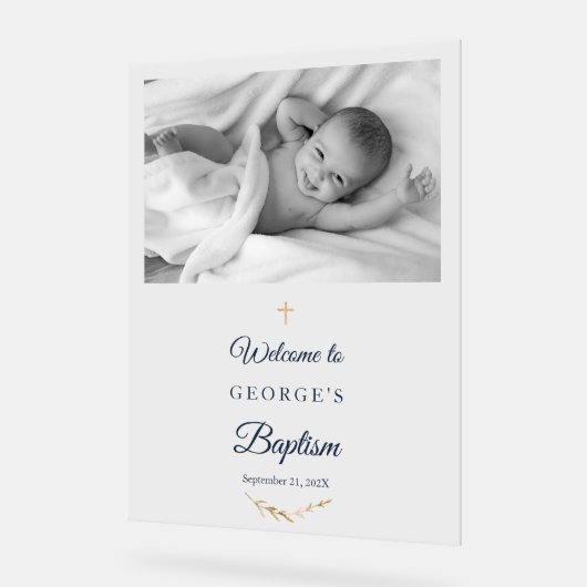 洗礼写真エレガント歓迎アクリル印 アクリルサイン (傾斜)