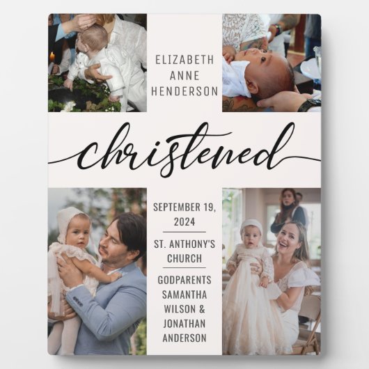 洗礼写真コラージュ《キリスト教》洗礼式や命名式記念 フォトプラーク (正面)