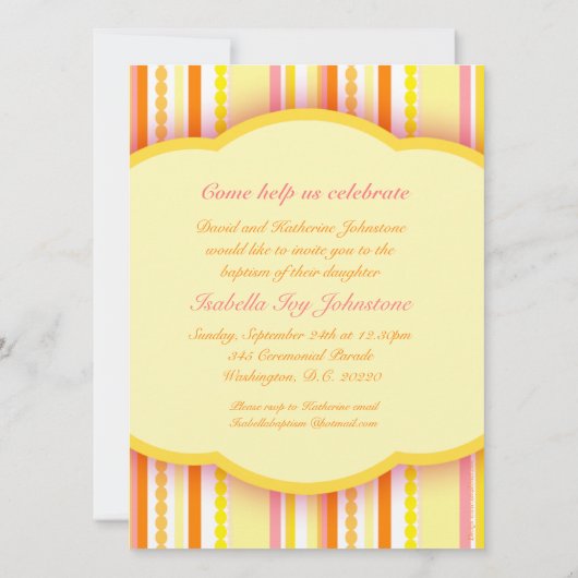 洗礼写真招待状 招待状 (裏面)