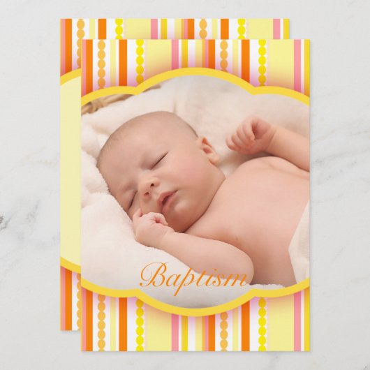 洗礼写真招待状 招待状 (正面/裏面)