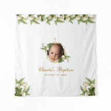 洗礼写真用背景 - カラーリリー ゴールド フラワーリング