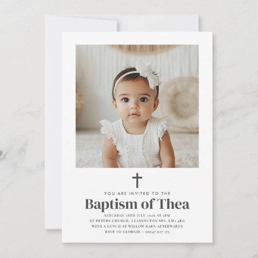 洗礼写真 招待状 (正面)