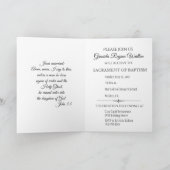 洗礼女の赤ちゃんのピンクによっては招待状カードが開花します 招待状 (内部)