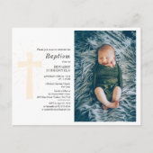 洗礼宗教儀式カスタムベビー写真 インビテーションポストカード (正面)