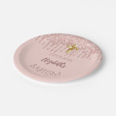 洗礼少女バラ金ゴールドグリッター乾燥名 ペーパープレート (アングル)