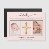 洗礼少女バラ金ゴールド写真マグネットサンキューカード (正面/裏面)