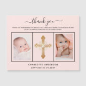 洗礼少女バラ金ゴールド写真マグネットサンキューカード (正面)