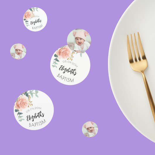 洗礼少女バラ金ゴールド花写真 コンフェッティ