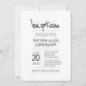 洗礼少年| モダン + シンプル 招待状 (正面)