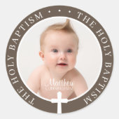 洗礼少年 |写真カスタムとホワシンプルイトクロス ラウンドシール (正面)
