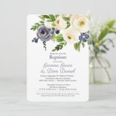 洗礼式と披露宴 – 女の子、男の子または双子 招待状 (スタンド正面)