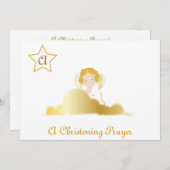 洗礼式の祈りのモノグラム招待状 -カスタム- 招待状 (正面/裏面)