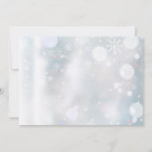 洗礼式 クリスマス 冬の雪の結晶 写真 サンキューカード (裏面)