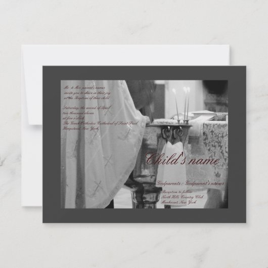 洗礼式 招待状 (正面)