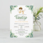 洗礼招待状スペインの少年の緑 招待状 (スタンド正面)