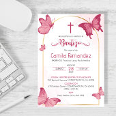 洗礼招待状 スペイン語 バプテスマ 蝴蝶 招待状