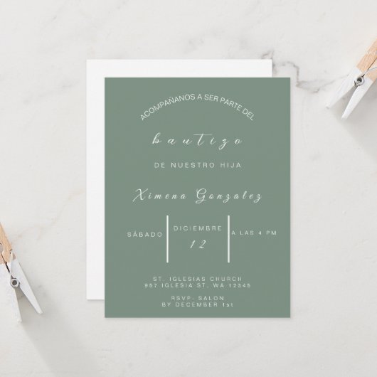 洗礼招待状 スペイン語 招待状 (正面/裏面インサイチュ)