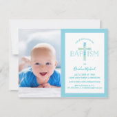 洗礼招待状 – ボーイズフォト招待状 招待状 (正面)