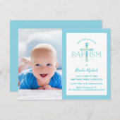 洗礼招待状 – ボーイズフォト招待状 招待状 (正面/裏面)