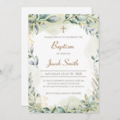 洗礼招待状 女の子 男の子 クリスチャン名付け 招待状 (正面/裏面)