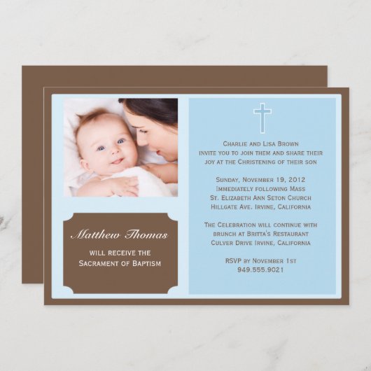 洗礼招待状 招待状 (正面/裏面)