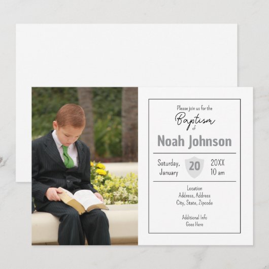 洗礼招待状 招待状 (正面/裏面)