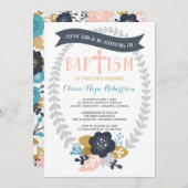 洗礼招待状, 花, 現代の洗礼 招待状 (正面/裏面)