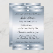 洗礼招待状（青） 招待状 (正面/裏面)