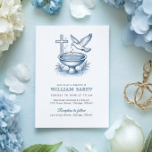 洗礼招待状（鳩と水鉢のデザイン） 招待状
