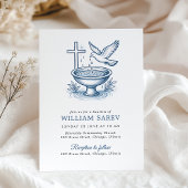 洗礼招待状（鳩と水鉢のデザイン） 招待状