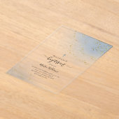 洗礼水彩フェイクグリッター アクリル招待状 (レイダウン)