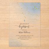 洗礼水彩フェイクグリッター アクリル招待状 (正面)